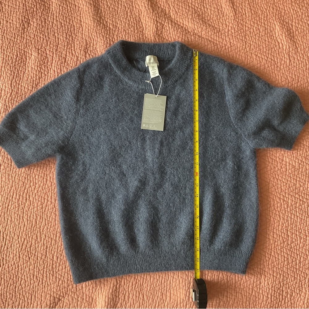 H&M Short Sleeve Blue Sweater, Mohair/Wool blend - Picture 8 of 9